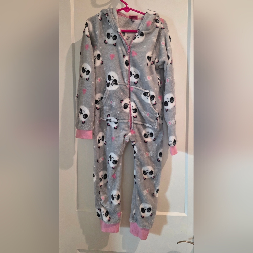 Panda Print Kids Pajama Footies